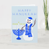Hanukkah Snowman Custom All Over Print Binnenin Feestdagen Kaart (Voorkant)