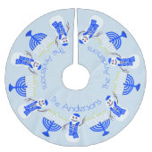 Hanukkah Snowman en Menorah Chrismukka familie Kerstboom Rok (Voorkant)