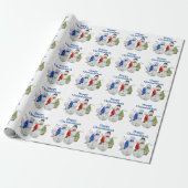 Hanukkah Snowman Kerstmis Chrismukkah Cadeaupapier (Uitgerold)