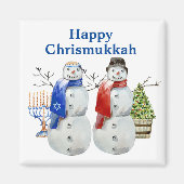 Hanukkah Snowman Kerstmis Chrismukkah Magneet (Voorkant)