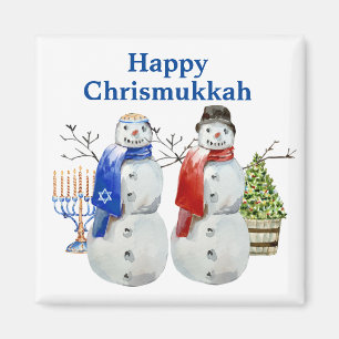 Hanukkah Snowman Kerstmis Chrismukkah Magneet
