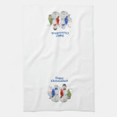 Hanukkah Snowman Kerstmis Chrismukkah Theedoek (Verticaal)