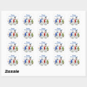 Hanukkah Snowman Kerstmis Chrismukkah Vierkante Sticker (Vel)
