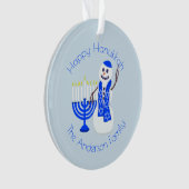 Hanukkah Snowman Menorah Chrismukkah Keepomwille Ornament (voorkant)
