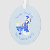 Hanukkah Snowman Menorah Chrismukkah Keepomwille Ornament (voorkant)