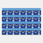 Hanukkah Snowman Monogram Holiday Assortation Inpakpapier Vel (Voorkant 3)