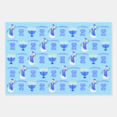 Hanukkah Snowman Monogram Holiday Assortation Inpakpapier Vel (Voorkant)