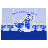 Hanukkah Snowman voegt Jouw naam Fun toe aan de Ki Groot Cadeauzakje (Voorkant)