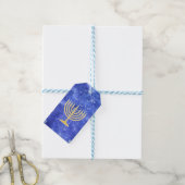 Hanukkah Snowstorm Menorah Cadeaulabel (Met Touw)