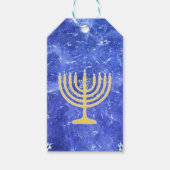 Hanukkah Snowstorm Menorah Cadeaulabel (Voorkant)