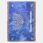 Hanukkah Snowstorm Menorah Deken (Voorkant Verticaal)