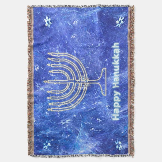 Hanukkah Snowstorm Menorah Deken (Voorkant Verticaal)
