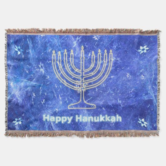 Hanukkah Snowstorm Menorah Deken (Voorkant)