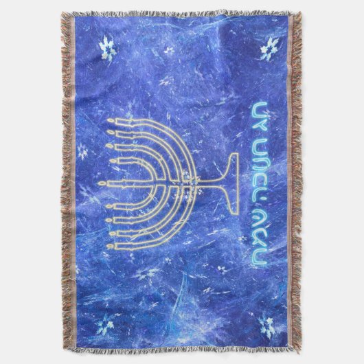 Hanukkah Snowstorm Menorah Deken (Voorkant Verticaal)