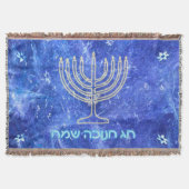 Hanukkah Snowstorm Menorah Deken (Voorkant)