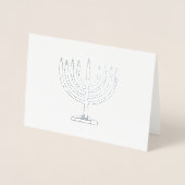 Hanukkah Snowstorm Menorah Folie Kaarten (Voorkant)