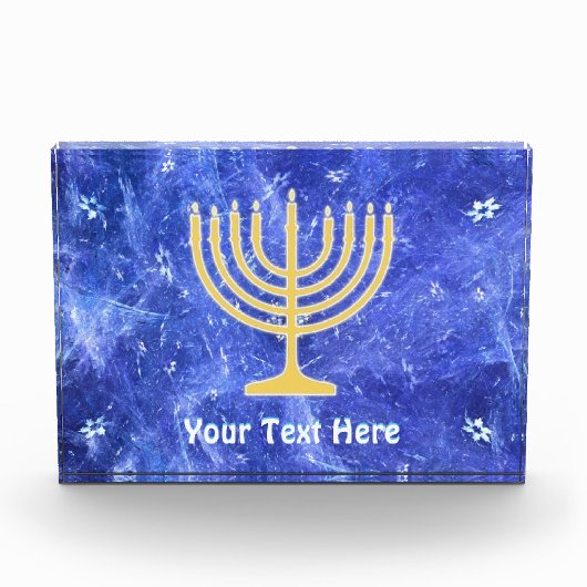 Hanukkah Snowstorm Menorah Fotoblokken (Voorkant)