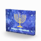 Hanukkah Snowstorm Menorah Fotoblokken (Rechts)