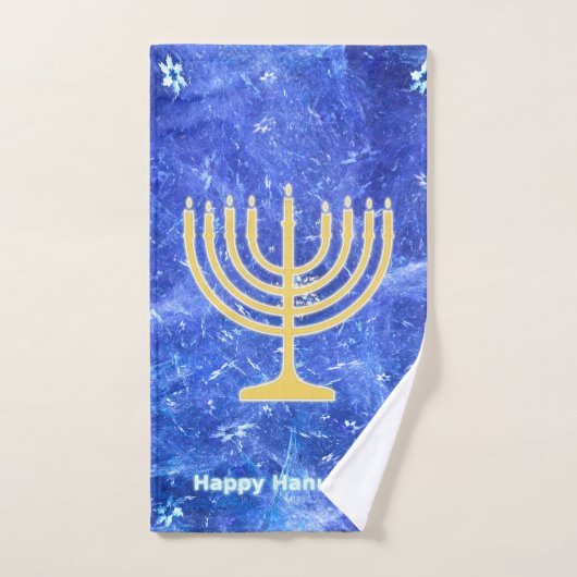Hanukkah Snowstorm Menorah Handdoek (Handdoek)