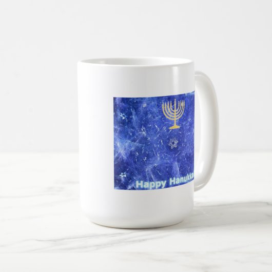 Hanukkah Snowstorm Menorah Koffiemok (Voorkant rechts)