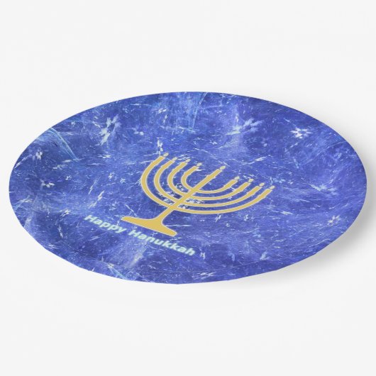 Hanukkah Snowstorm Menorah Papieren Bordje (Gekanteld)