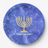 Hanukkah Snowstorm Menorah Papieren Bordje (Voorkant)