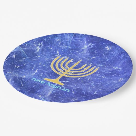 Hanukkah Snowstorm Menorah Papieren Bordje (Gekanteld)