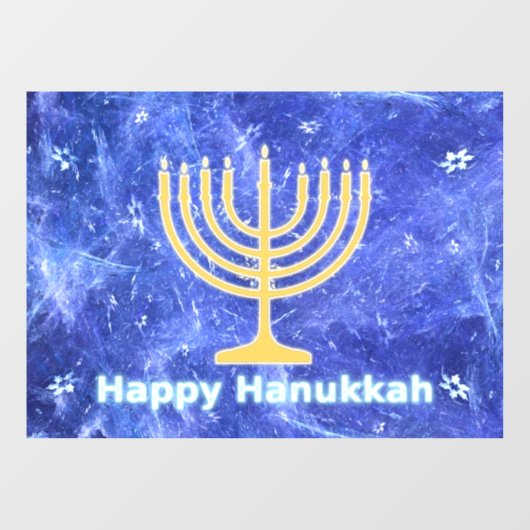 Hanukkah Snowstorm Menorah Raamsticker (Vel)