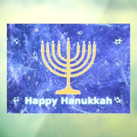 Hanukkah Snowstorm Menorah Raamsticker (Vel 3)
