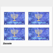 Hanukkah Snowstorm Menorah Rechthoekige Sticker (Vel)