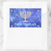 Hanukkah Snowstorm Menorah Rechthoekige Sticker (Tas)
