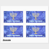 Hanukkah Snowstorm Menorah Rechthoekige Sticker (Vel)