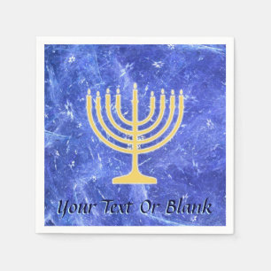Hanukkah Snowstorm Menorah Servet