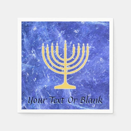 Hanukkah Snowstorm Menorah Servet (Voorkant)