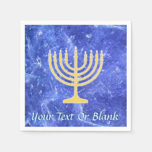 Hanukkah Snowstorm Menorah Servet
