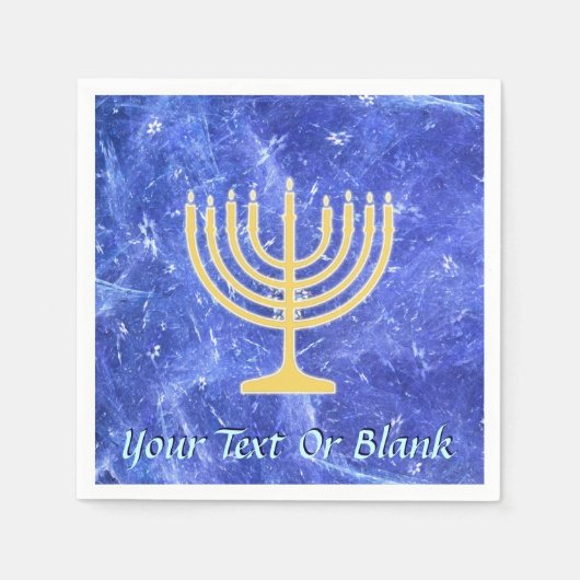 Hanukkah Snowstorm Menorah Servet (Voorkant)