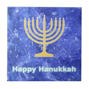 Hanukkah Snowstorm Menorah Tegeltje