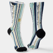 Hanukkah Socks "Blue and Gold Stripes" Sokken (Gebogen)