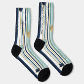 Hanukkah Socks "Blue and Gold Stripes" Sokken (Rechts)