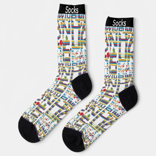 Hanukkah Socks "Happy Hanukkah Funukkah" Sokken (Links)