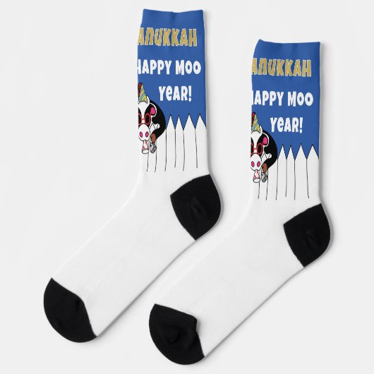 Hanukkah Socks "Happy MOO Year" Sokken (Links)