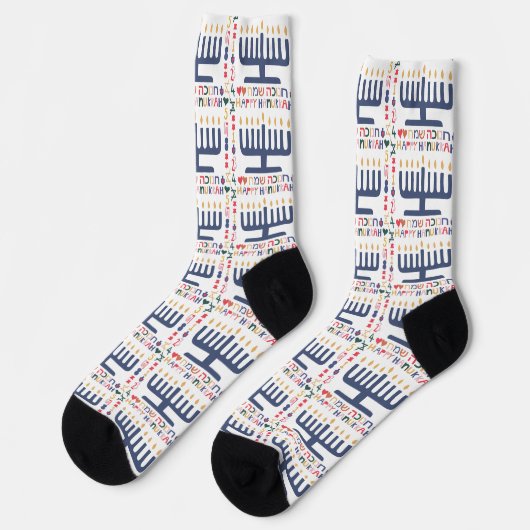 Hanukkah Socks "Menorah Happy" Sokken (Links)