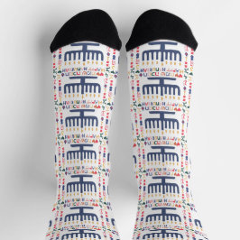 Hanukkah Socks "Menorah Happy" Sokken