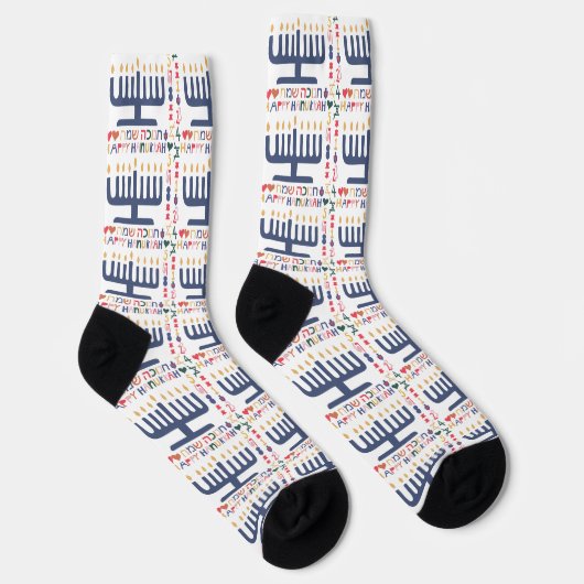 Hanukkah Socks "Menorah Happy" Sokken (Rechts)