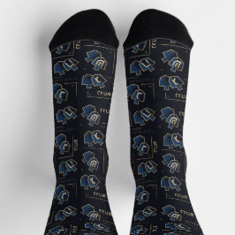 Hanukkah Socks "Navy Dreidels" Sokken