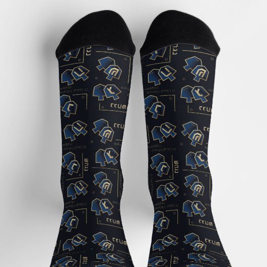Hanukkah Socks "Navy Dreidels" Sokken (Top)