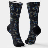 Hanukkah Socks "Navy Dreidels" Sokken (Gebogen)