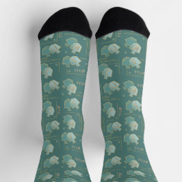 Hanukkah Socks "Teal Dreidels" Sokken