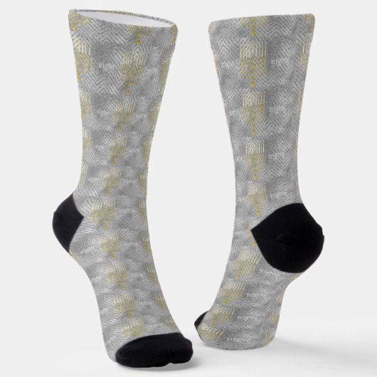 Hanukkah Sokken "Elegante Menora" (Gebogen)