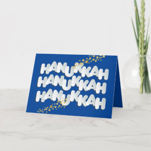 Hanukkah Sparkle Gold Stars Wenskaart Feestdagen Kaart